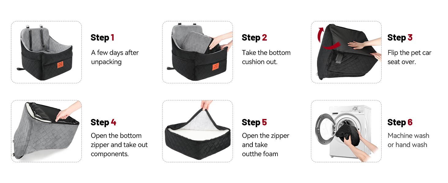 washable pet car seat