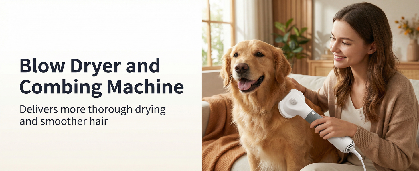 Dog Grooming Dryer with Slicker Brush