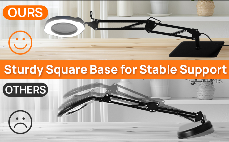 magnifying glass with light and stand, magnifying lamp, craft light