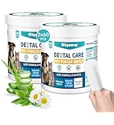 Woyamay Teeth Cleaning Wipes for Dogs &amp; Cats, 120 Counts Dental Wipes for Reducing Plaque &amp; Tarta...