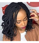 Kachanaa 10 Inch Wavy Senegalese Twist Crochet Hair for Black Women 8 Pack Short Pre-looped Croch...