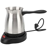 Electric Turkish Coffee Maker, 600ml Even Heating Tea Maker Kettle, 600W Dual Electric Pot with A...