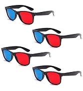 4Pcs Red and Blue 3D Glasses Universal TV Movie Dimensional Video Frame 3D Glasses DVD Game Glass...