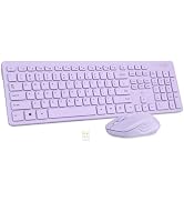 Wireless Keyboard and Mouse Combo - Rii Standard Office PC Keyboard and Optical Wireless Mice (Pu...