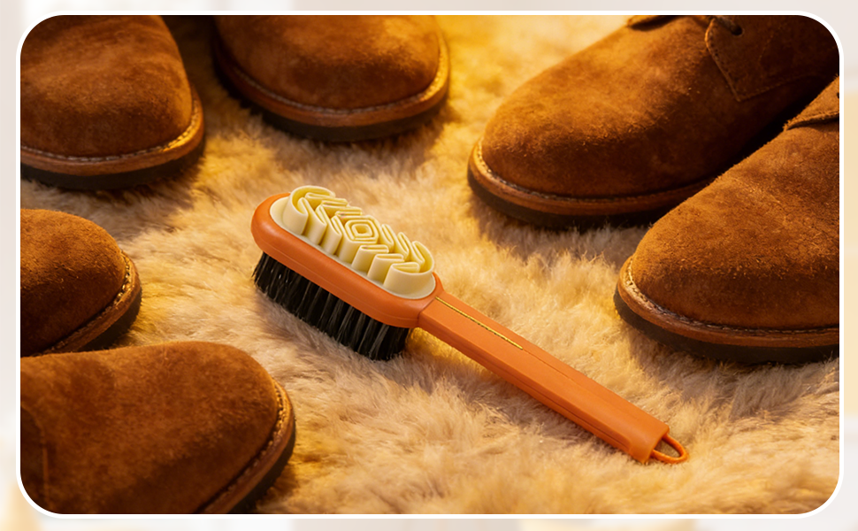 2-in-1 Orange Shoe Brush