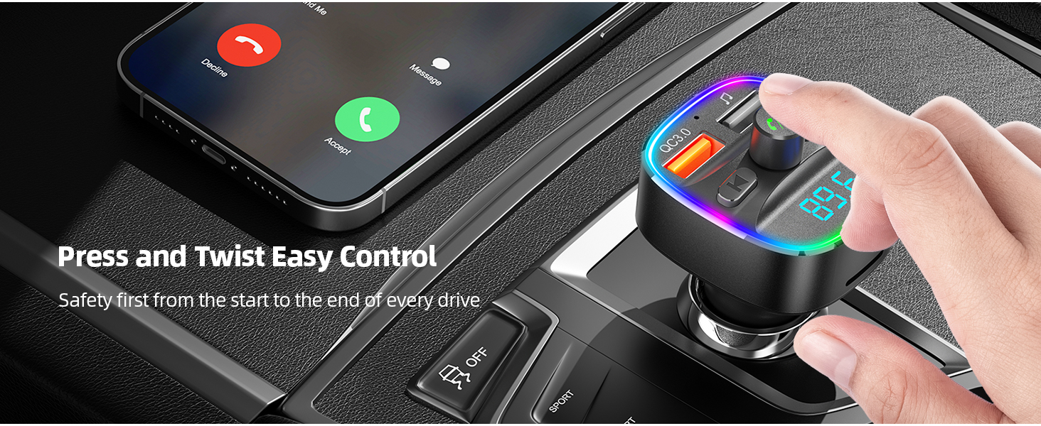 bluetooth fm transmitter for car super fast charger car play fm transmitter cigarette car bluetooth