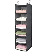 6 Tier Shelf Hanging Closet Organizer, Closet Hanging Shelf with 2 Sturdy Hooks for Storage, Fold...