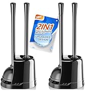 LOVLOY Toilet Plunger and Brush,2 Pack Bowl Brush and Heavy Duty Toilet Plunger Set with Ventilat...