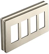 BESTTEN 2 Pack 4 Gang Champagne Gold Screwless Ourlet Cover, Signature Collection Golden Decor Wa...