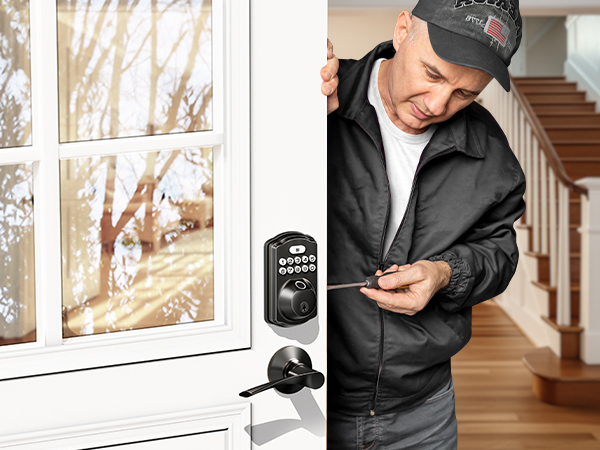 keyless entry door lock with hanlde