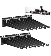 16 Inch Slatwall Shelf Bracket with Lip, 14 Pack Metal Shelf Brackets for Slat Wall,Heavy Duty Sl...