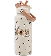 KEWIXY 32 oz Insulated Water Bottle, 2-in-1 Lid, Straw &amp; Spout with Protected, Leak Proof, Keep C...