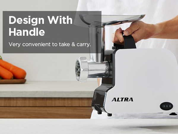ALTRA LIFE electric meat grinder with Design With Handle Very convenient to take &amp;amp; carry.
