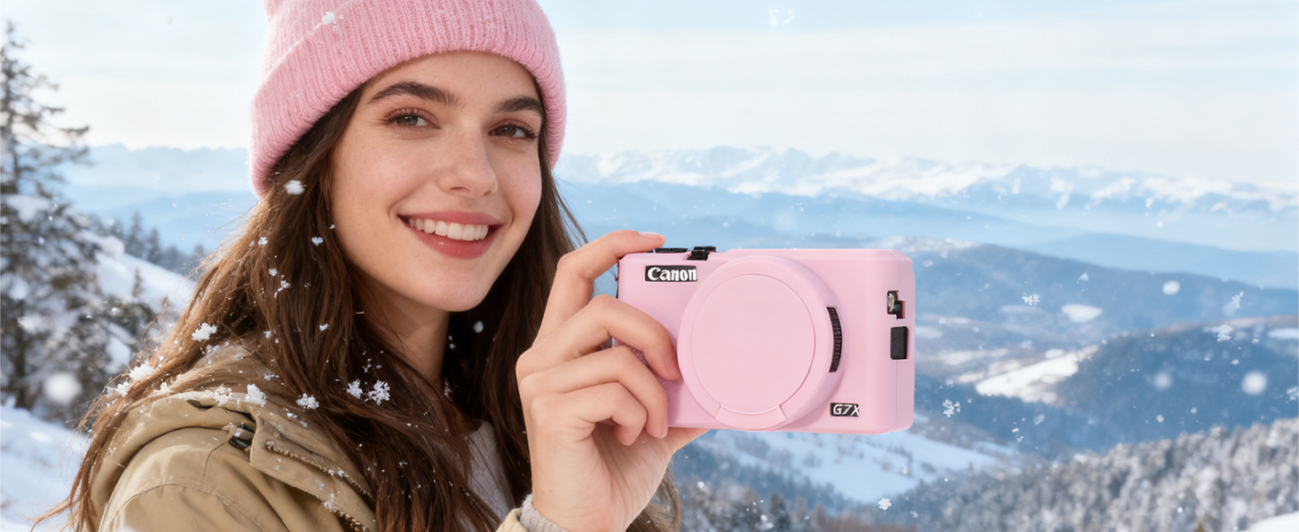 unique g7x iii black case pink rubber case cover gx 7 mark iii cover screen protector