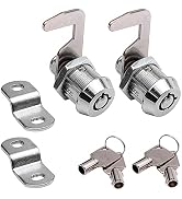 WOOCH Toolbox Lock Tubular Cam Replacement Lock Hook Cam Keyed Alike (5/8 Inch, Chrome Finish, 2 ...
