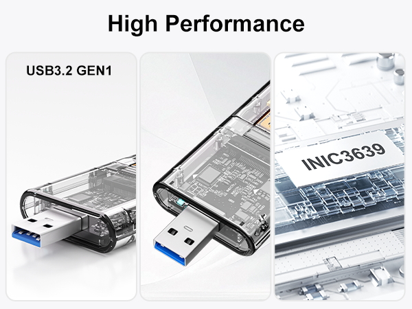 M.2 NGFF SATA SSD external case 5Gbps INIC3639 chipset USB3.2 Gen1 Type-A port 6Gbps UASP