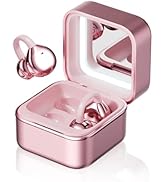 Yeabomy Clip On Ear Headphones with a Makeup Mirror, Open Ear Earbuds Wireless Bluetooth Earbuds,...
