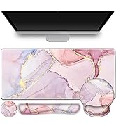 ToLuLu Desk Mat, XXL Large Mouse Pad Wrist Support Set,4 in1 Gaming Mousepad Desk Pad+ Ergonomic ...