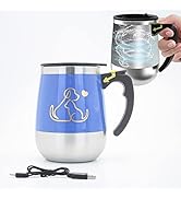 daasigwaa Rechargeable Self Stirring Mug - Magnetic Electric Auto Mixing Stainless Steel Cup for ...