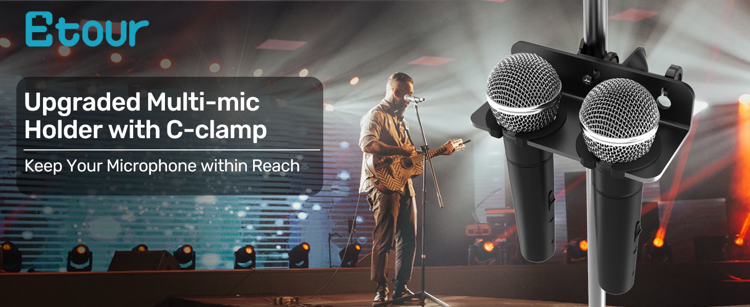 upgraded multi mic holder with c-clamp