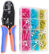 HKS Crimping Tool for Heat Shrink Connectors with 260PCS Marine Grade Heat Shrink Ring Connectors...