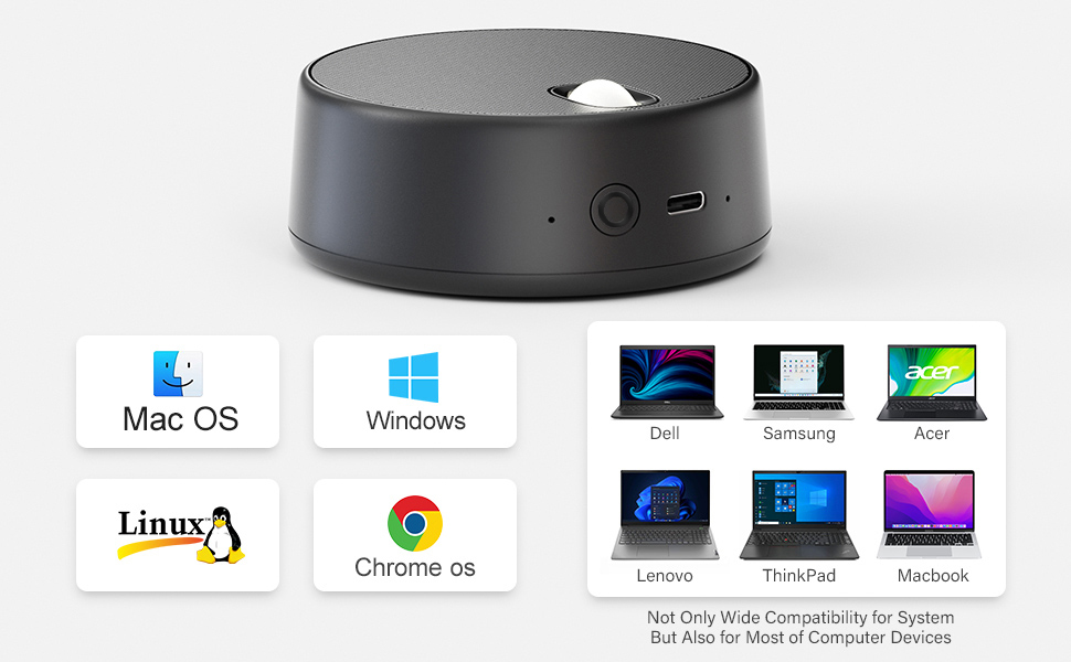 USB Computer Speakers, PC Speaker with Microphone, 2 Sound Modes