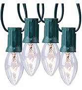 Vintage C9 Christmas Lights Outdoor, 50 FT C9 String Lights for Christmas Decorations Holiday Par...