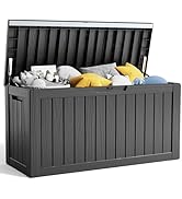 80 Gallon Resin Deck Box, Lockable Patio Storage Box for Furniture, Garden Tools and Toys Storage...