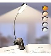 Glocusent 20 LED Reading Lights for Books in Bed, Eye Caring Reading Light, 5 Colors &amp; 5 Brightne...