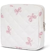 SXS LACONIC Small Makeup Bag for Purse,Quilted Cosmetic Pouch, Mini Make up Bags with Compartment...