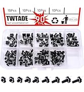 TWTADE 90PCS 2 Pin Tactile Switch Micro Momentary Tact Push Button Switch Assortment Kit 6 x 6 x ...