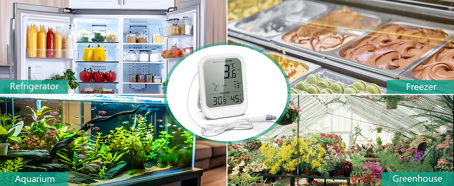 Digital Refrigerator Thermometer, Freezer Thermometer