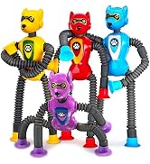 Christmas Stocking Stuffers for Boy Robot Dog Sensory Pop Tube for Toddler Kid 4PC Travel Toys Ai...