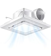 12" Bathroom Exhaust Fan with Dimmable Light, Easy Install, 110 CFM, 1.0 Sones Quiet Ceiling 10x1...