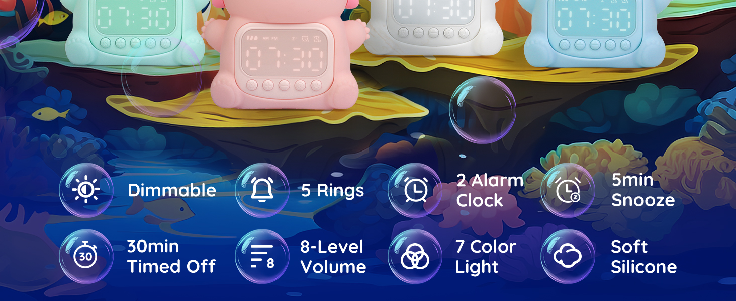 Axolotl Alarm Clock with Night Light