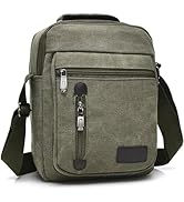 Messenger bag for Men Women, Vintage Canvas Crossbody Bag Shoulder Bag Multi Pocket Purse, Small ...