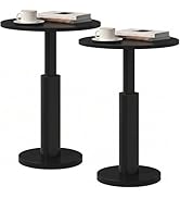 LAATOOREE Round Side Tables Set of 2, Pedestal Drink Table, 15" Accent End Tables, Spacious Top, ...