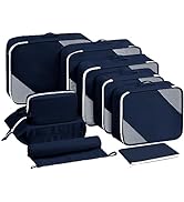 Easortm Packing Cubes for Carry on Suitcase 9 Set, Travel Packing Organizers Durable Luggage Bags...