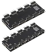 ASHATA Computer Fan RGB Hub,Computer 10-Channel RGB Hub,PC MOD Motherboard RGB Fan Extension Cabl...