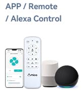 Amico Ceiling Fans with Lights, 52 inch Smart Ceiling Fan with Remote/APP/Alexa Control, Flush Mo...