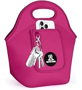 Sports rabbit Neoprene Insulated Lunch Bag for Women - Front Pocket for Phone&amp;Keys - Reusable, Fo...