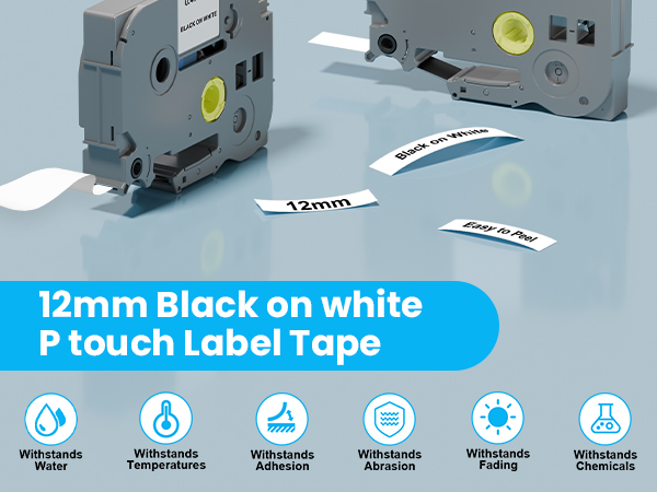 labels black tze2314pkb pt-d210 12 mm 231 refills pt d220 tapes brothers tze-2312pk mark domain
