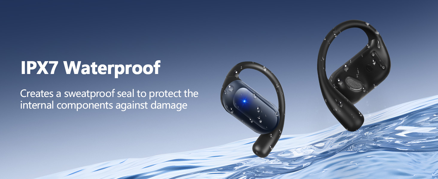Intelligent Touch Screen Open Ear Bluetooth 5.4 Wireless Bone Conduction Over The Ear Earbuds