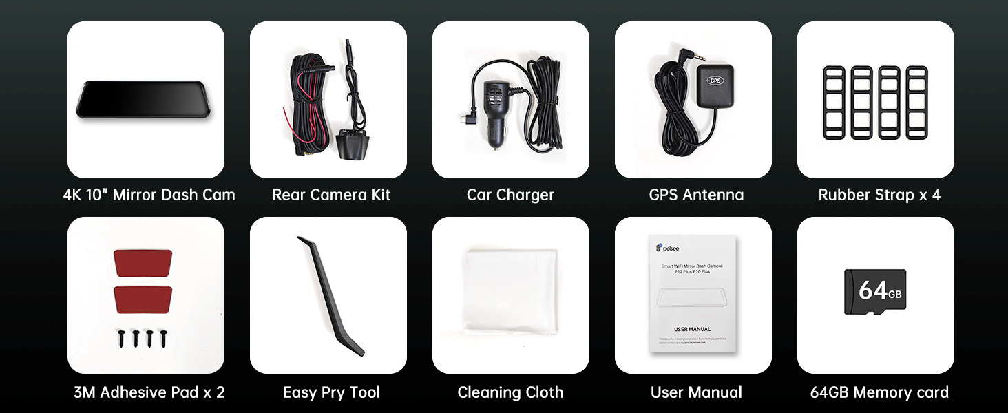 mirror dash cam front and rear