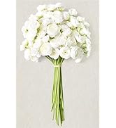 Waipfaru Ranunculus Artificial Flowers, 18Pcs 14In Fake Peonies Artificial Flowers, White Faux Fl...