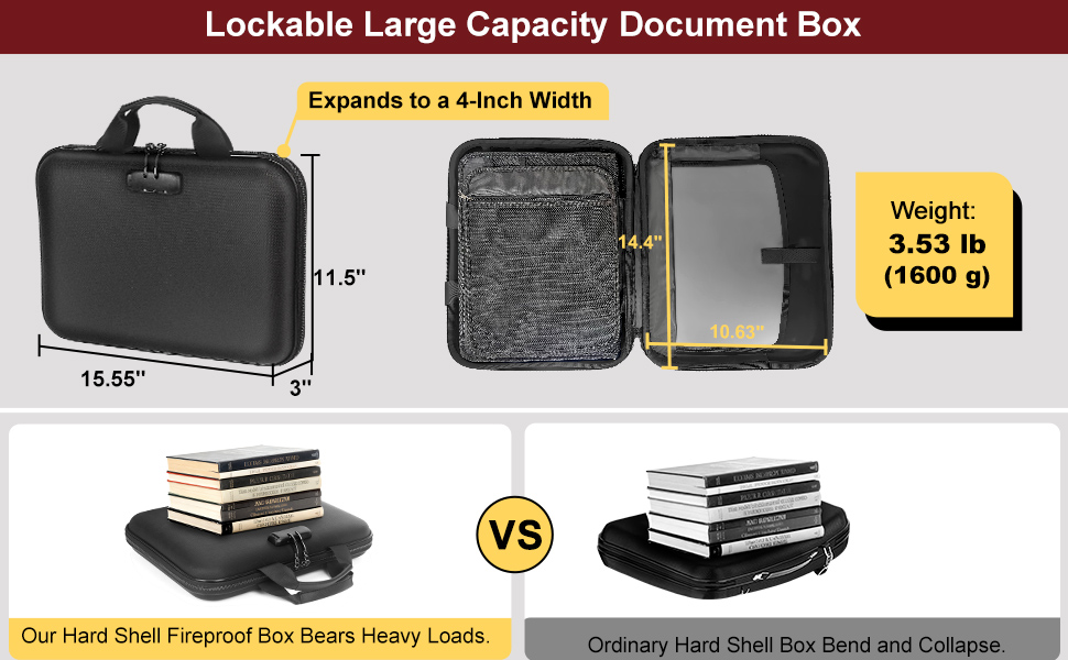 fireproof document box eva