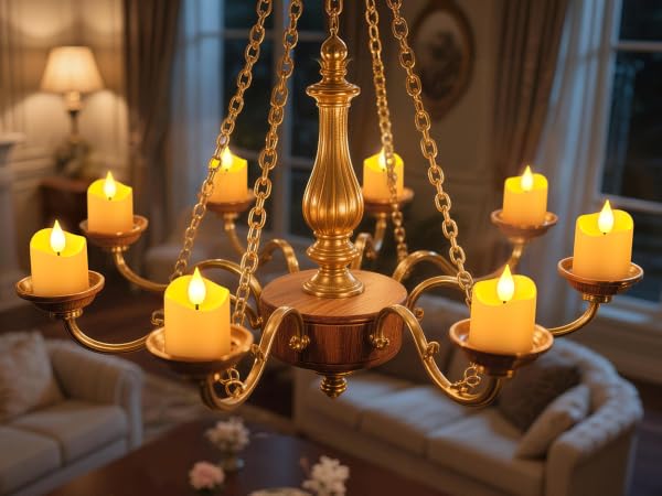 battery operated tea lights candles for Chandelier