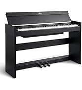 AiJoy 88 Key Weighted Digital Piano Keyboard, Graded Hammer Action Wooden Electric Piano with Cov...