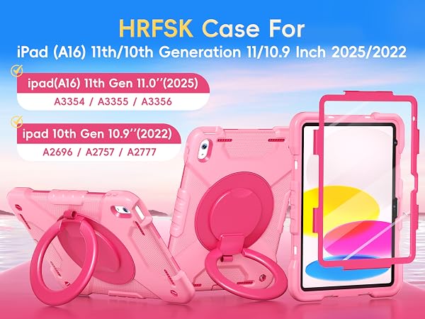 HRFSK Case for iPad (A16) 11th Generation 11 inch 2025/10th Generation 10.9 inch 2022