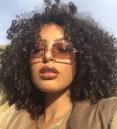 LASPOR Silver Rimless Sunglasses Rectangle for Men and Women 90s 2000s Retro Vintage Square Frame...